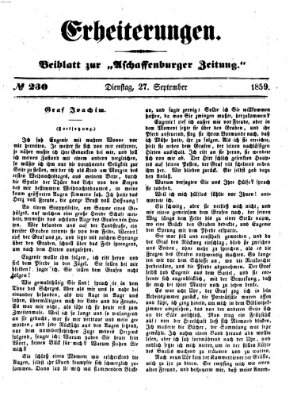 Erheiterungen (Aschaffenburger Zeitung) Dienstag 27. September 1859