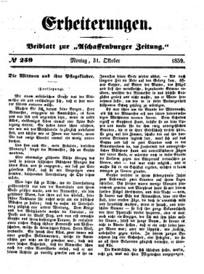 Erheiterungen (Aschaffenburger Zeitung) Montag 31. Oktober 1859