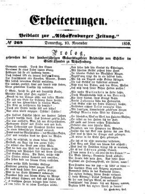 Erheiterungen (Aschaffenburger Zeitung) Donnerstag 10. November 1859