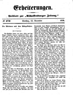 Erheiterungen (Aschaffenburger Zeitung) Samstag 12. November 1859