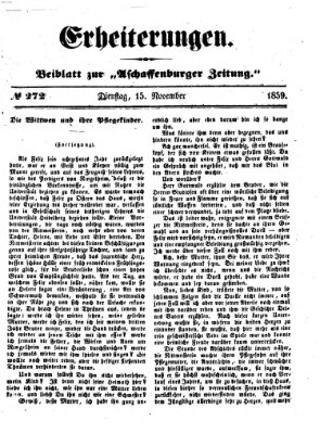 Erheiterungen (Aschaffenburger Zeitung) Dienstag 15. November 1859