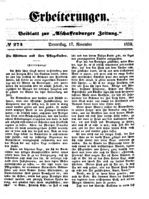 Erheiterungen (Aschaffenburger Zeitung) Donnerstag 17. November 1859