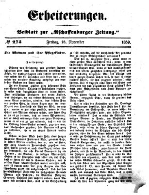 Erheiterungen (Aschaffenburger Zeitung) Freitag 18. November 1859