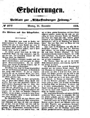 Erheiterungen (Aschaffenburger Zeitung) Montag 21. November 1859