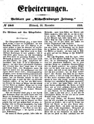 Erheiterungen (Aschaffenburger Zeitung) Mittwoch 30. November 1859