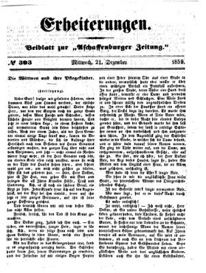 Erheiterungen (Aschaffenburger Zeitung) Mittwoch 21. Dezember 1859