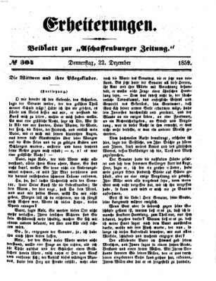 Erheiterungen (Aschaffenburger Zeitung) Donnerstag 22. Dezember 1859