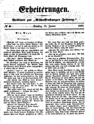 Erheiterungen (Aschaffenburger Zeitung) Dienstag 10. Januar 1860