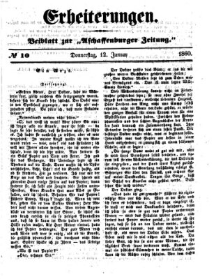 Erheiterungen (Aschaffenburger Zeitung) Donnerstag 12. Januar 1860