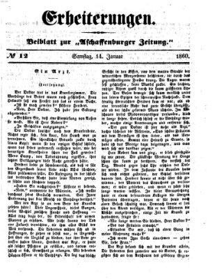 Erheiterungen (Aschaffenburger Zeitung) Samstag 14. Januar 1860