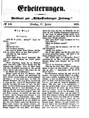 Erheiterungen (Aschaffenburger Zeitung) Dienstag 17. Januar 1860