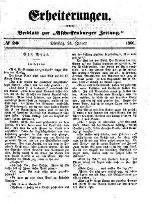 Erheiterungen (Aschaffenburger Zeitung) Dienstag 24. Januar 1860