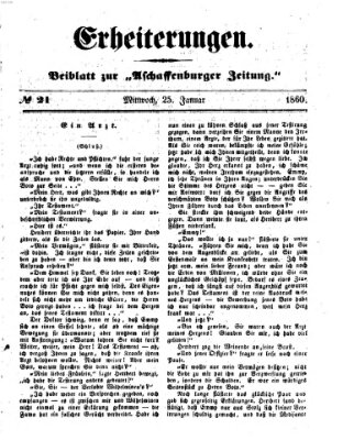 Erheiterungen (Aschaffenburger Zeitung) Mittwoch 25. Januar 1860