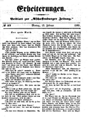 Erheiterungen (Aschaffenburger Zeitung) Montag 13. Februar 1860