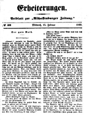 Erheiterungen (Aschaffenburger Zeitung) Mittwoch 15. Februar 1860