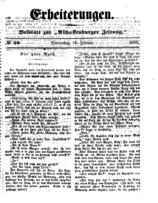 Erheiterungen (Aschaffenburger Zeitung) Donnerstag 16. Februar 1860