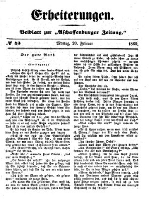 Erheiterungen (Aschaffenburger Zeitung) Montag 20. Februar 1860