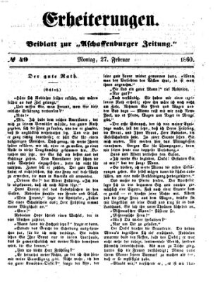 Erheiterungen (Aschaffenburger Zeitung) Montag 27. Februar 1860