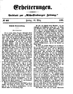 Erheiterungen (Aschaffenburger Zeitung) Freitag 16. März 1860