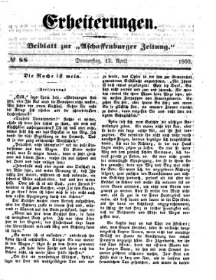 Erheiterungen (Aschaffenburger Zeitung) Donnerstag 12. April 1860