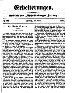 Erheiterungen (Aschaffenburger Zeitung) Freitag 20. April 1860