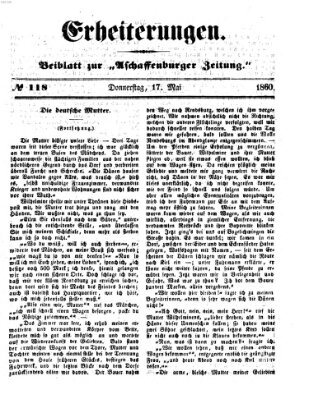 Erheiterungen (Aschaffenburger Zeitung) Donnerstag 17. Mai 1860