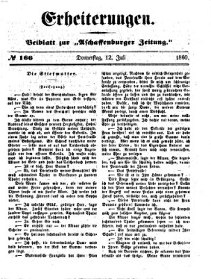 Erheiterungen (Aschaffenburger Zeitung) Donnerstag 12. Juli 1860