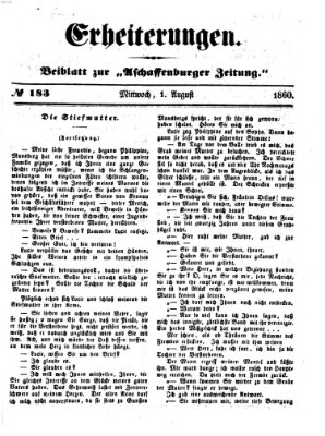 Erheiterungen (Aschaffenburger Zeitung) Mittwoch 1. August 1860