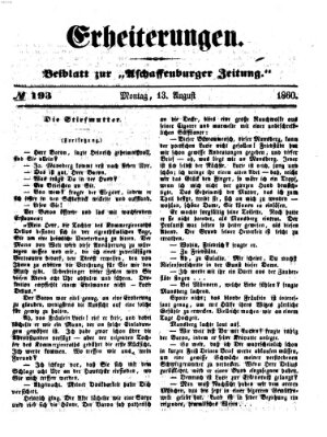 Erheiterungen (Aschaffenburger Zeitung) Montag 13. August 1860