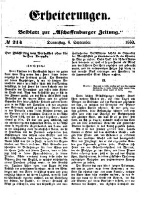 Erheiterungen (Aschaffenburger Zeitung) Donnerstag 6. September 1860