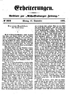 Erheiterungen (Aschaffenburger Zeitung) Montag 17. September 1860