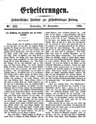 Erheiterungen (Aschaffenburger Zeitung) Donnerstag 27. September 1860