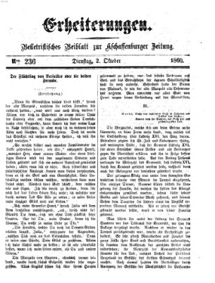 Erheiterungen (Aschaffenburger Zeitung) Dienstag 2. Oktober 1860