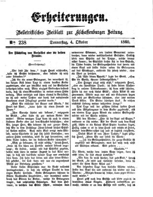 Erheiterungen (Aschaffenburger Zeitung) Donnerstag 4. Oktober 1860