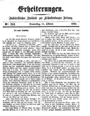 Erheiterungen (Aschaffenburger Zeitung) Donnerstag 11. Oktober 1860