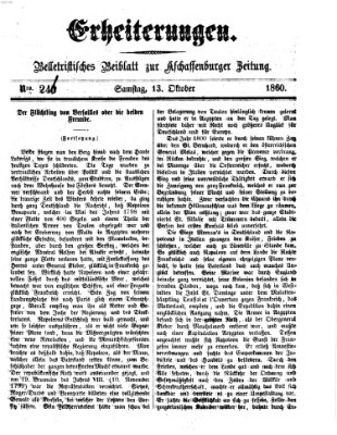 Erheiterungen (Aschaffenburger Zeitung) Samstag 13. Oktober 1860