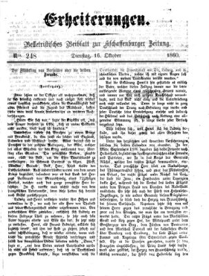 Erheiterungen (Aschaffenburger Zeitung) Dienstag 16. Oktober 1860