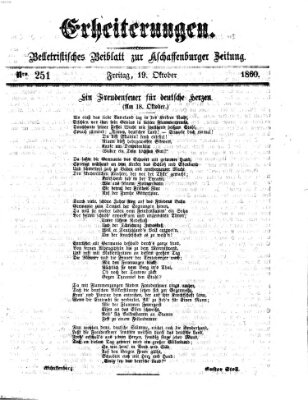 Erheiterungen (Aschaffenburger Zeitung) Freitag 19. Oktober 1860