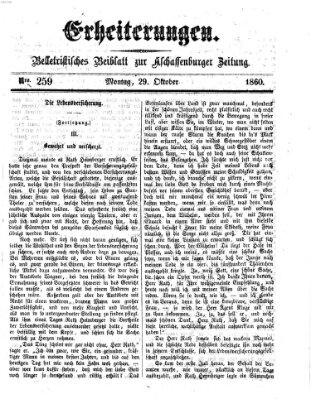 Erheiterungen (Aschaffenburger Zeitung) Montag 29. Oktober 1860