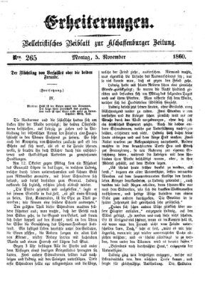 Erheiterungen (Aschaffenburger Zeitung) Montag 5. November 1860