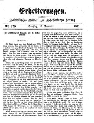 Erheiterungen (Aschaffenburger Zeitung) Samstag 10. November 1860