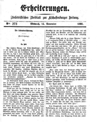 Erheiterungen (Aschaffenburger Zeitung) Mittwoch 14. November 1860