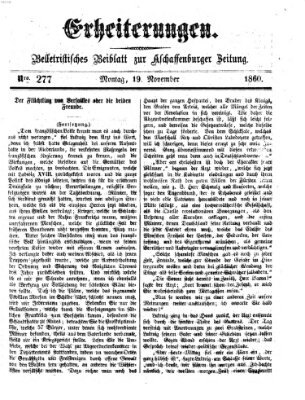 Erheiterungen (Aschaffenburger Zeitung) Montag 19. November 1860