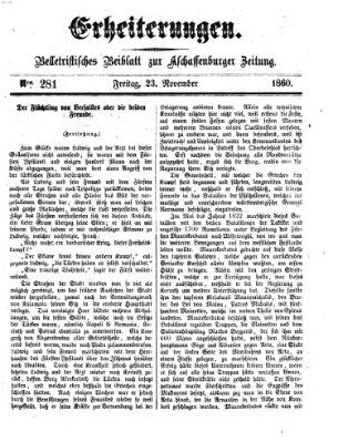 Erheiterungen (Aschaffenburger Zeitung) Freitag 23. November 1860