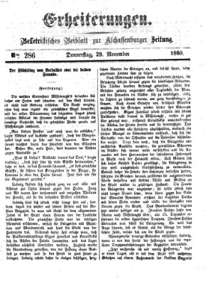 Erheiterungen (Aschaffenburger Zeitung) Donnerstag 29. November 1860