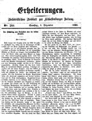 Erheiterungen (Aschaffenburger Zeitung) Samstag 1. Dezember 1860