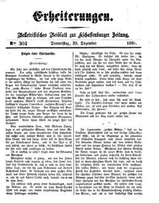 Erheiterungen (Aschaffenburger Zeitung) Donnerstag 20. Dezember 1860