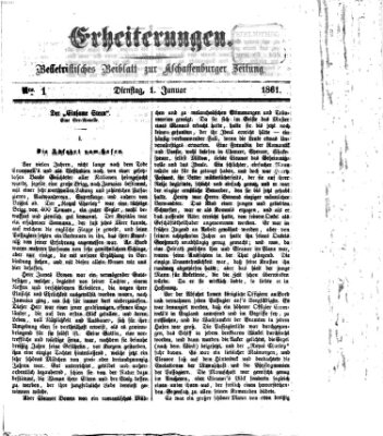 Erheiterungen (Aschaffenburger Zeitung) Dienstag 1. Januar 1861