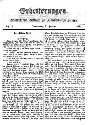 Erheiterungen (Aschaffenburger Zeitung) Donnerstag 3. Januar 1861