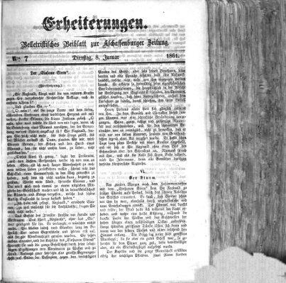 Erheiterungen (Aschaffenburger Zeitung) Dienstag 8. Januar 1861